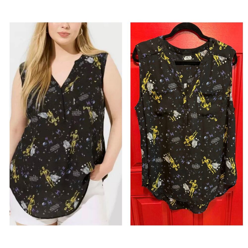 Torrid 3 (3x 22/24) Star Wars Droids R2D2 C3PO Galaxy Georgette Harper‎ Tank Top